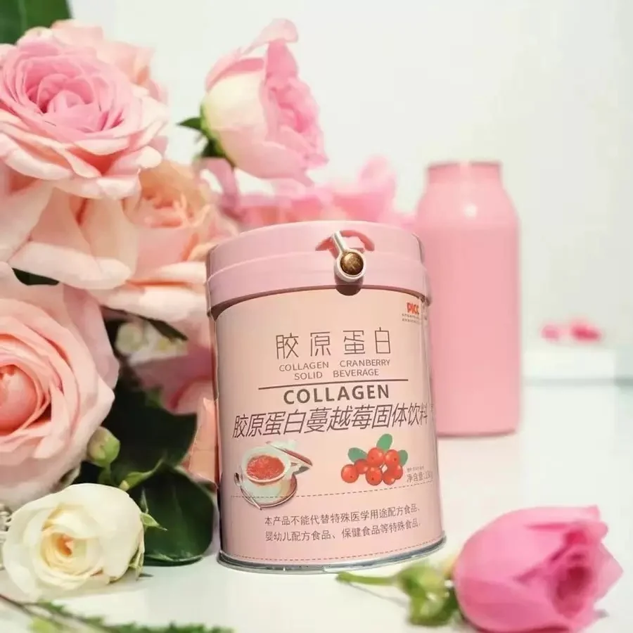 Cranberry collagen solid beverage