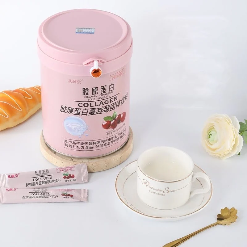 Cranberry collagen solid beverage
